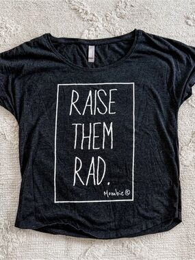 Next Level Apparel Black Women's 'Raise Them Rad' Graphic Tee